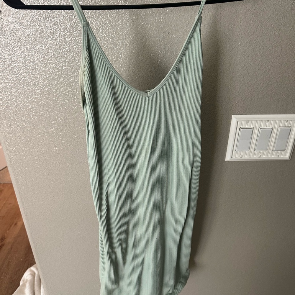 GARAGE-Mint Green Ribbed Women's dress